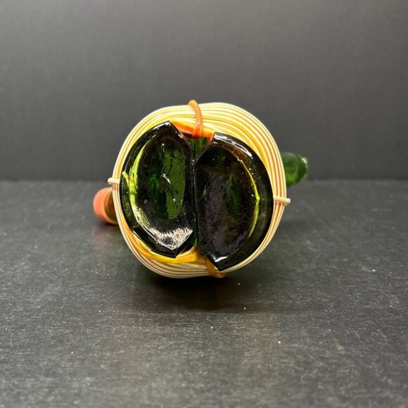 Vintage Conjoined Glass Oil and Vinegar Cruet Bottle Decanter Green 5.5'' Tall - Picture 5 of 8